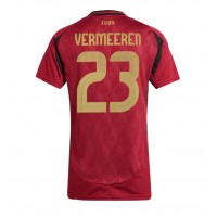 Camisa de Futebol Bélgica Arthur Vermeeren #23 Equipamento Principal Mulheres Europeu 2024 Manga Curta